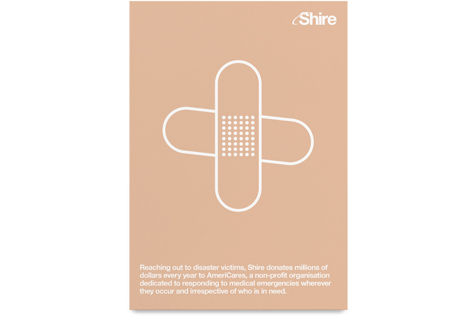 Shire, Shire Pharmaceuticals, Takeda, Corporate Responsibility, CR, Posters, Mike Bone, Graphic Design, Art Direction