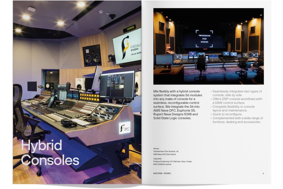 Brochure, Film, Music Recording, Soundz Fishy, Technical Studio Furniture, TV