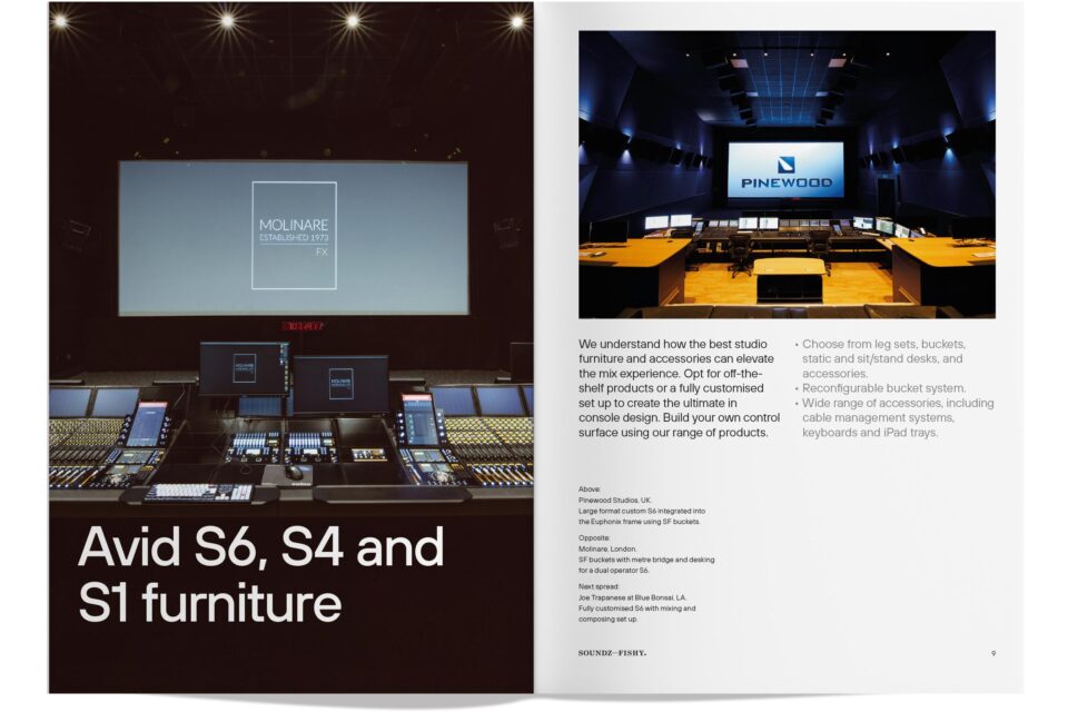 Brochure, Film, Music Recording, Soundz Fishy, Technical Studio Furniture, TV