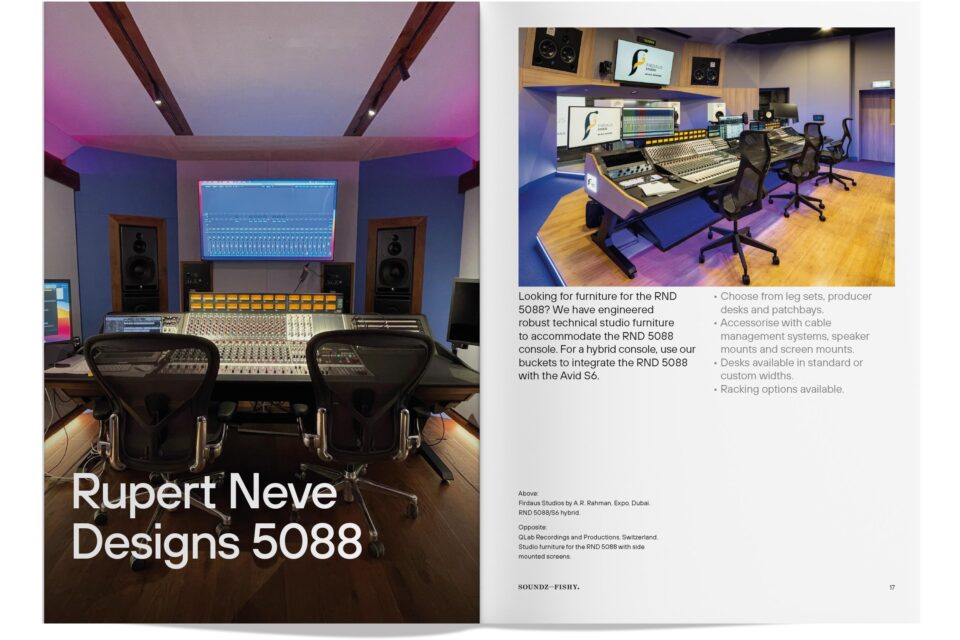 Brochure, Film, Music Recording, Soundz Fishy, Technical Studio Furniture, TV