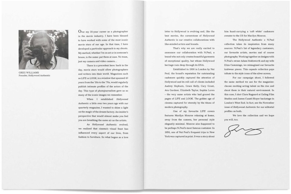 Cashmere, Clara Rugaard, Hollywood Authentic, James Cusati-Moyer, N.Peal, Greg Williams, Mike Bone, Mike Bone Design